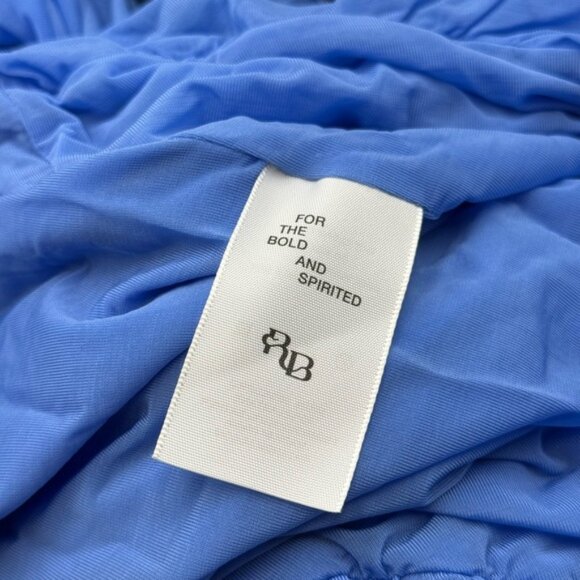 🆕 RAT & BOA 🧿 NWOT Antonie Blue Draped Maxi Dress with Leather Belt, Sz L / XL - Picture 15 of 16